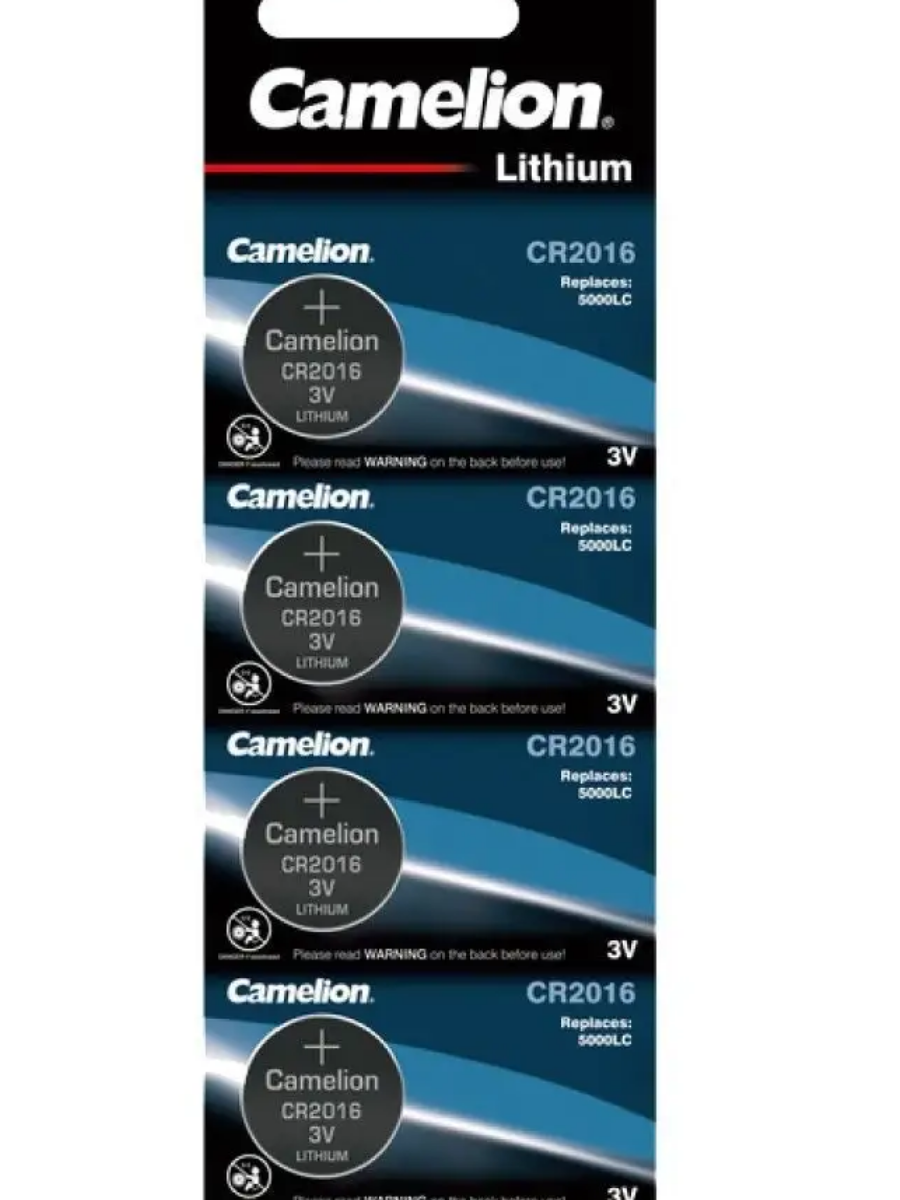 Батарейка, Camelion, CR2016-BP5, Lithium Battery, CR2016, 3V, 75 mAh