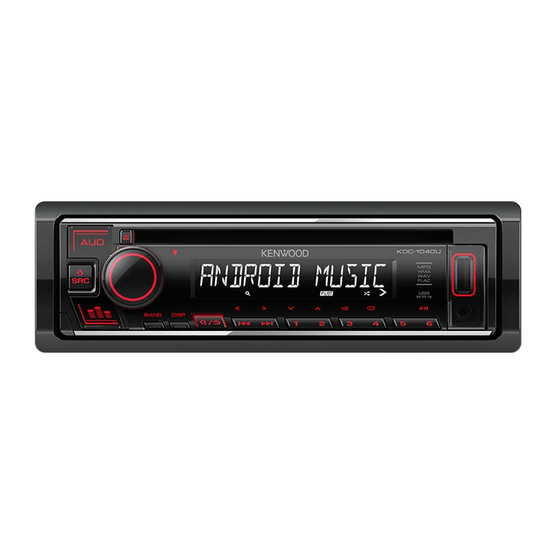 Автопроигрыватель KENWOOD KDC-1040U 1DIN, 200Вт (4х50Вт), AUX, СD, USB, пульт ДУ